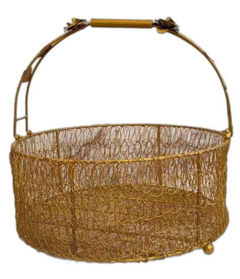 Golden Iron Exclusive Metal Hamper Baskets For Household Size 10inch