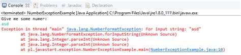 Numberformatexception Javastart