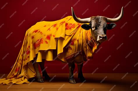 Premium AI Image | Bull fighter Bull in royal authentic costumes