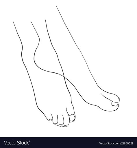 Hand Drawn Women Feet Royalty Free Vector Image