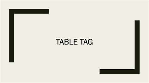 table tag