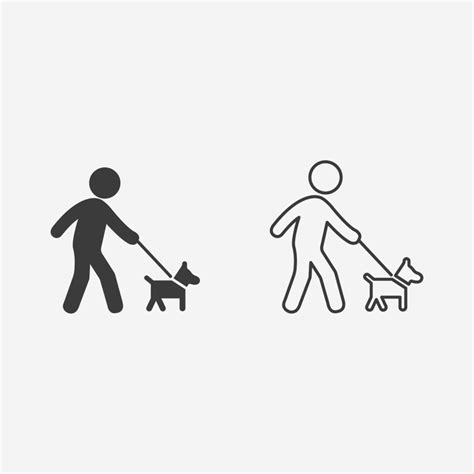 dog, man, pedestrian, walk icon vector isolated symbol sign 15397484 ...