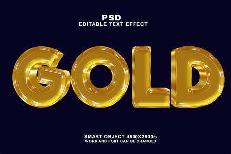 Psd Gold 3d Editable Text Effect Graphic By Truevector · Creative Fabrica