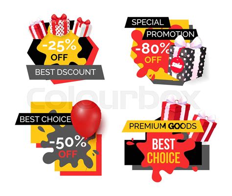 Best Discount Reduction Half Price Off Banners | Stock vector | Colourbox