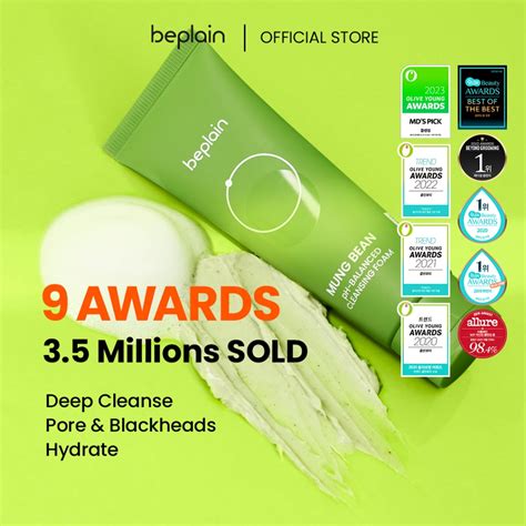 BEPLAIN MUNG BEAN PH BALANCED CLEANSING FOAM 80ml Gentle Scent Free