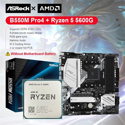 Amd New Ryzen 5 5600g R5 5600g Cpu Asrock B550m Pro 4 Motherboard Micro Atx B550m B550 Ddr4