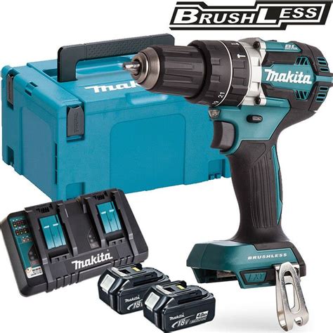 Makita Dhp Z V Lxt Brushless Combi Drill X Ah Batteries