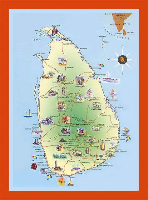 Travel map of Sri Lanka | Maps of Sri Lanka | Maps of Asia | GIF map