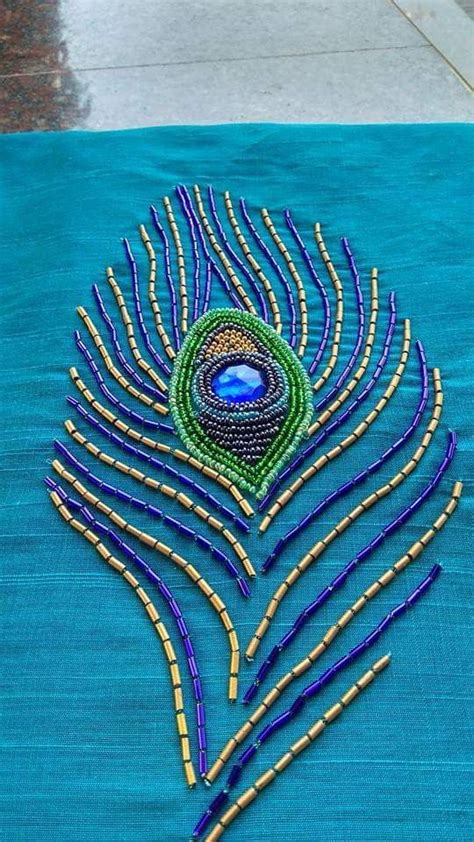 Embroidered Peacock Feather By Sugarloafin On Deviantart Artofit