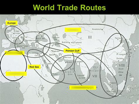 Pre Ap World History Unit Trade Major Trade Routes Diagram Quizlet