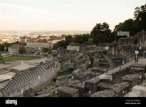 The Ruins Of The Roman Theater Complex Théâtre Gallo Romain On A