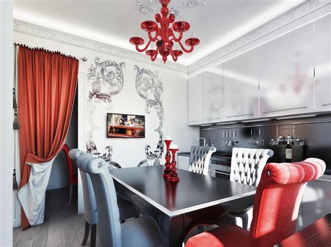 Красно белый интерьер (50 фото)