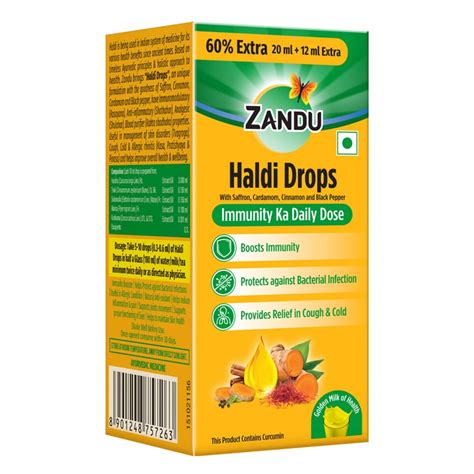 Buy Zandu Haldi Drops Immunity Building 32ml 20ml 12 Ml Free