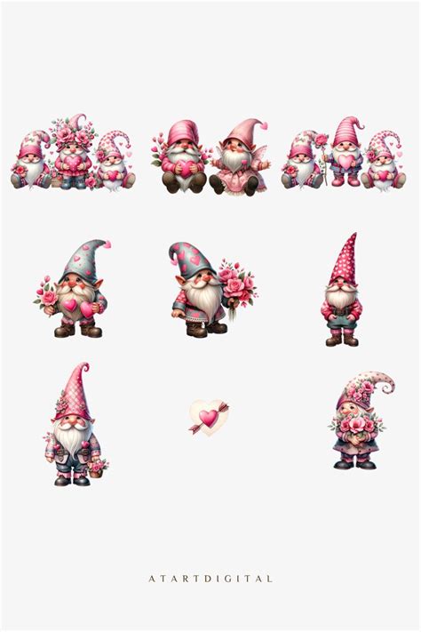 Watercolor Valentine Gnomes Png Clipart By Tanya Kart Thehungryjpeg