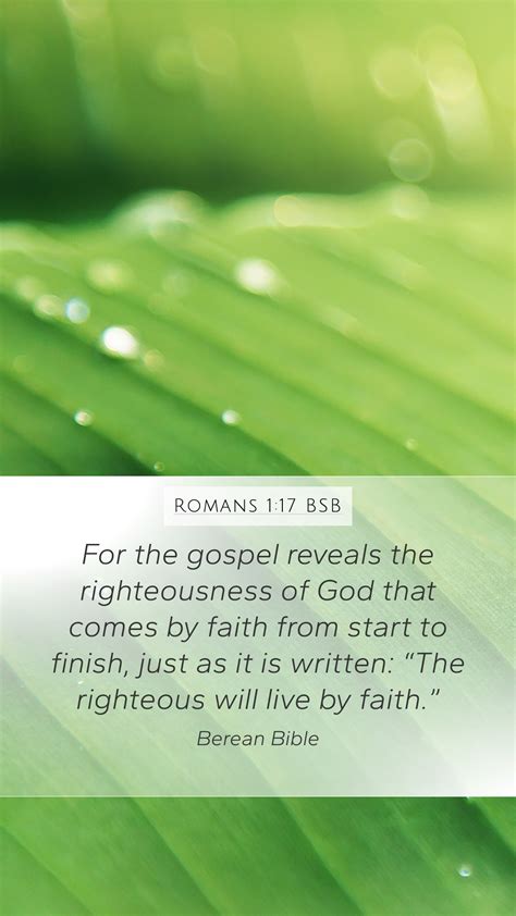 Romans 1 17 BSB Mobile Phone Wallpaper For The Gospel Reveals The