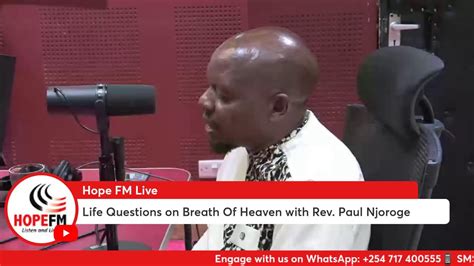 Life Questions On Breath Of Heaven With Rev Paul Njoroge Youtube