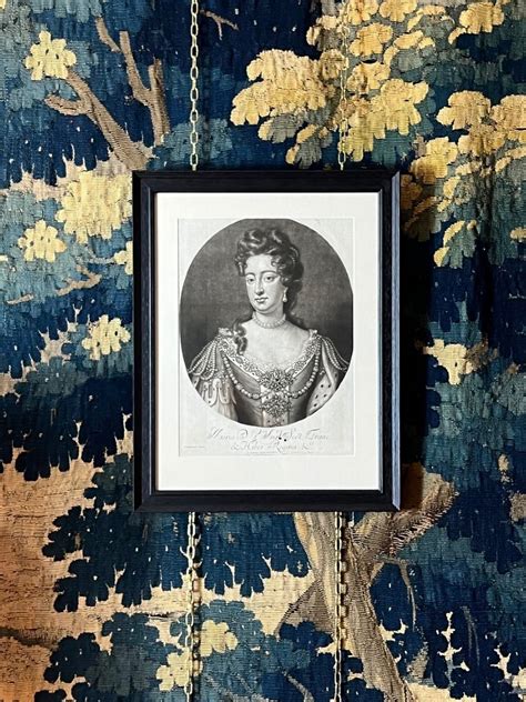 Proantic Mezzotint Portrait Of Queen Mary Ii By Jean Simon After I