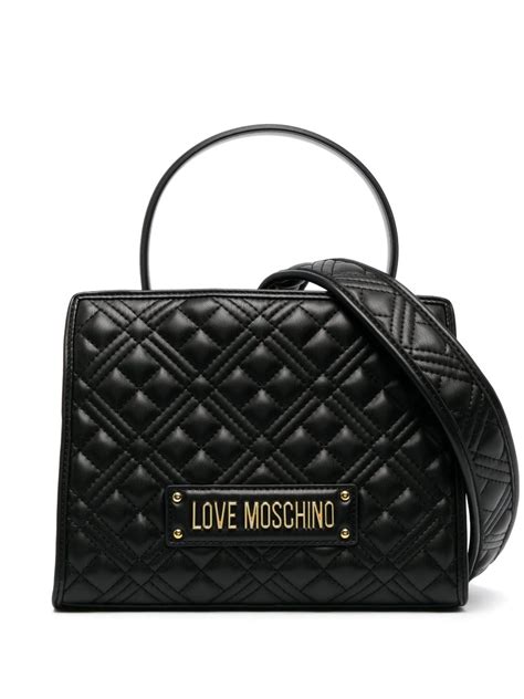 Love Moschino Logo Lettering Quilted Tote Bag Farfetch