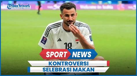 Alasan Pemain Irak Aymen Hussein Dikartu Merah Gegara Selebrasi Makan