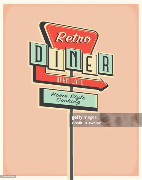 Retro Diner Roadside Sign Poster Design High Res Vector Graphic Getty