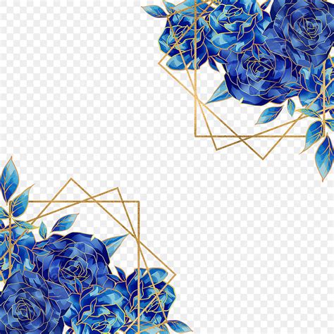 Blue Rose Flower PNG Picture, Blue Flowers Rose Blue Gold Floral Plant ...