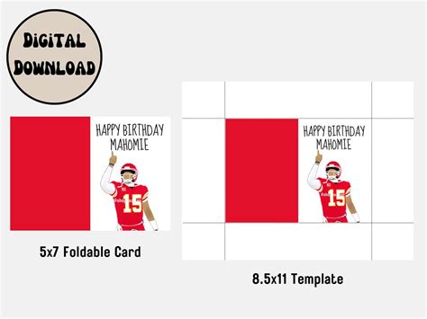 Patrick Mahomes Birthday Card Greeting Kansas City Chiefs - Etsy