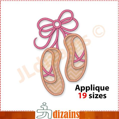 Ballet Shoes Applique Embroidery Design Ballet Slippers Etsy