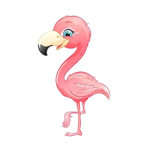 Illustration Vectorielle De Dessin Anim Mignon Flamant Rose Isol Sur