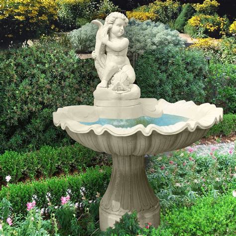 Marble statue garden water fountain | Garden water fountains, Garden ...