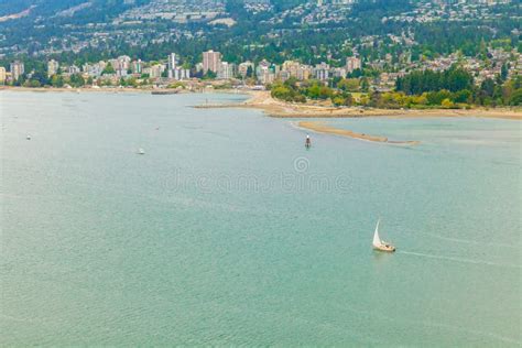 North Vancouver and Vancouver Harbour Aerial View Stock Photo - Image ...