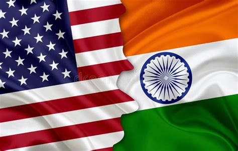 Flag Of Usa And Flag Of India Stock Illustration Illustration Of