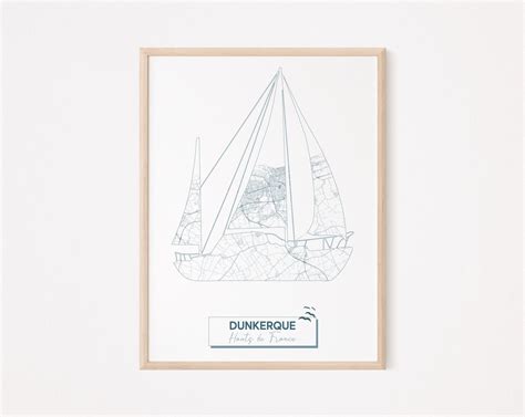 Original Map of Dunkirk Dunkirk Poster, the English Channel, France ...