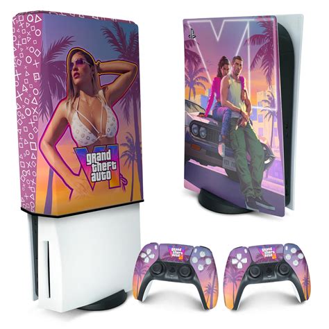 KIT PS5 Skin E Capa Anti Poeira GTA 6 VI Pop Arte Skins