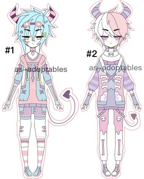 Pastel Goth Demon Boys Closed By As Adoptables On Deviantart