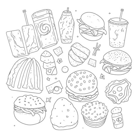 Descubrir 58 Imagen Dibujos Para Pintar De Comida Chatarra