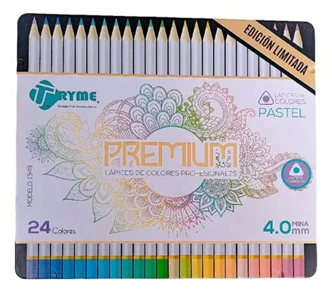 Tryme Premium 24 Lapices De Colores Profesionales Pastel MercadoLibre