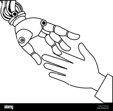 Human Hand And Robot Stock Vector Image And Art Alamy