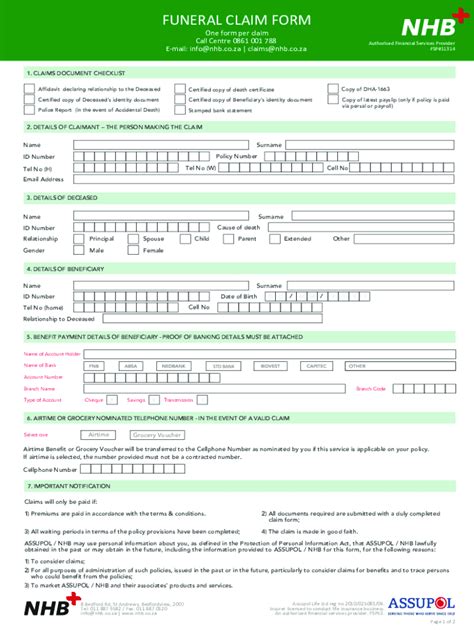 Fillable Online NHB CLAIM FORM 09 05 24 Fax Email Print PdfFiller