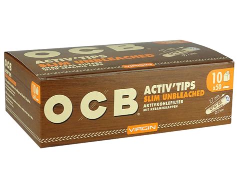 Großhandel OCB Activ Tips Slim Aktivkohle Filter 7mm 50 Stück