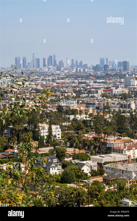 View Of Downtown Skyline From Hollywood Hills Los Angeles California