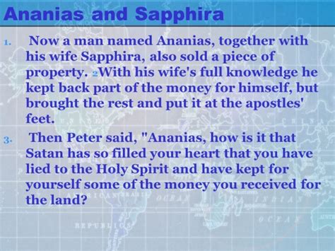 Acts 5 1 11 Ananias And Sapphira Lying To The Holy Spirit Len Bilén S Blog A Blog About