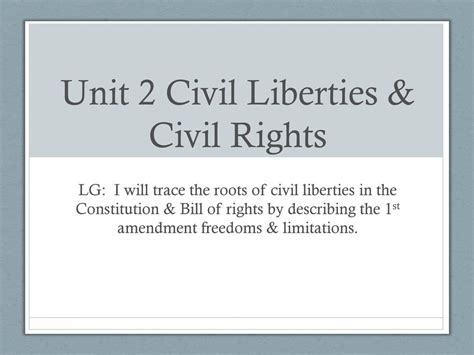 Unit 2 Civil Liberties And Civil Rights Ppt Download