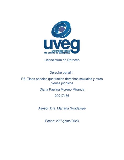 Reto 6 Derecho Penal 3 Es El Reto 6 De La Uveg Licenciatura En