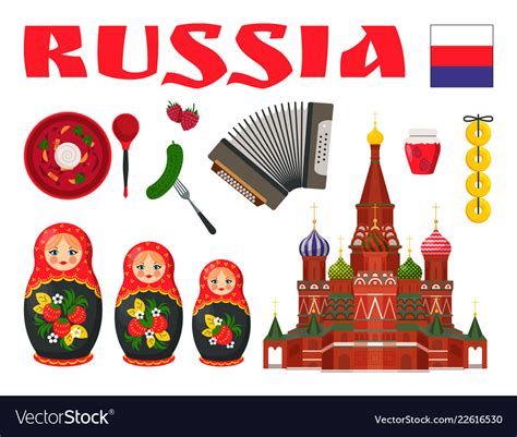 Russian Culture Set Of Icons Royalty Free Vector Image