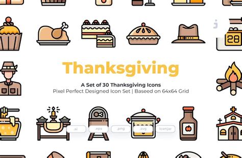 15+ Thanksgiving Icon Sets to Decorate Your Designs – Creatisimo