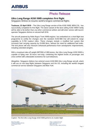 Ultra Long Range A350 Xwb Completes First Flight Commercial Aircraft Airbus