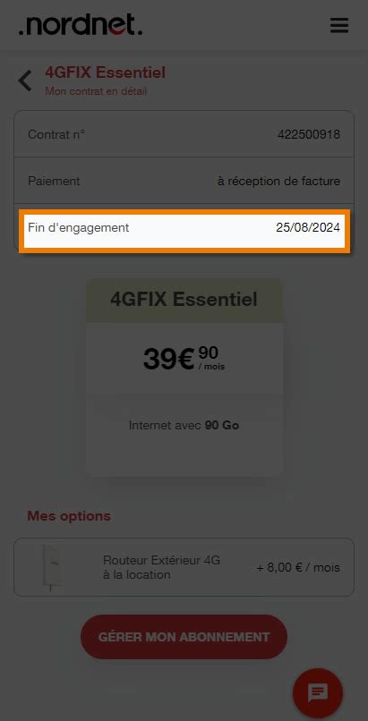 Assistance Nordnet O Retrouver La Date De Fin D Engagement