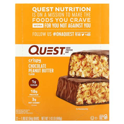 Quest Nutrition Hero Protein Bar Crispy Chocolate Peanut Butter