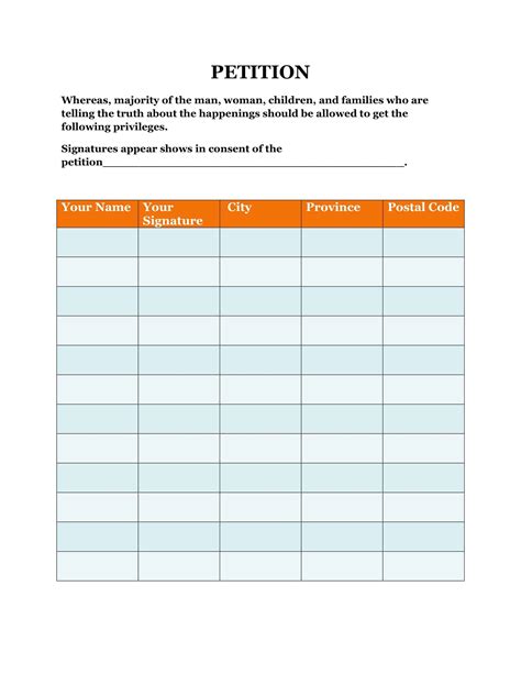 13 Free Printable Petition Templates Word Pdf Documents 