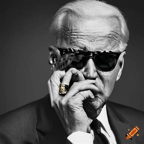 Joe Biden Wearing Sunglasses And Smoking A Cigar On Craiyon